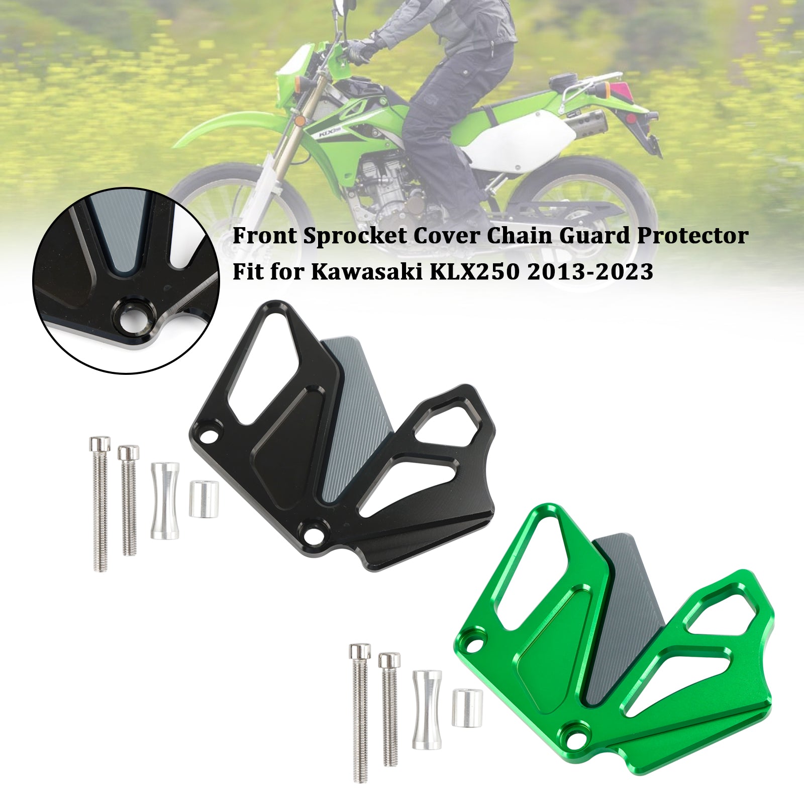 Protecteur de chaîne de couvercle de pignon avant, pour Kawasaki KLX250 2013 – 2023