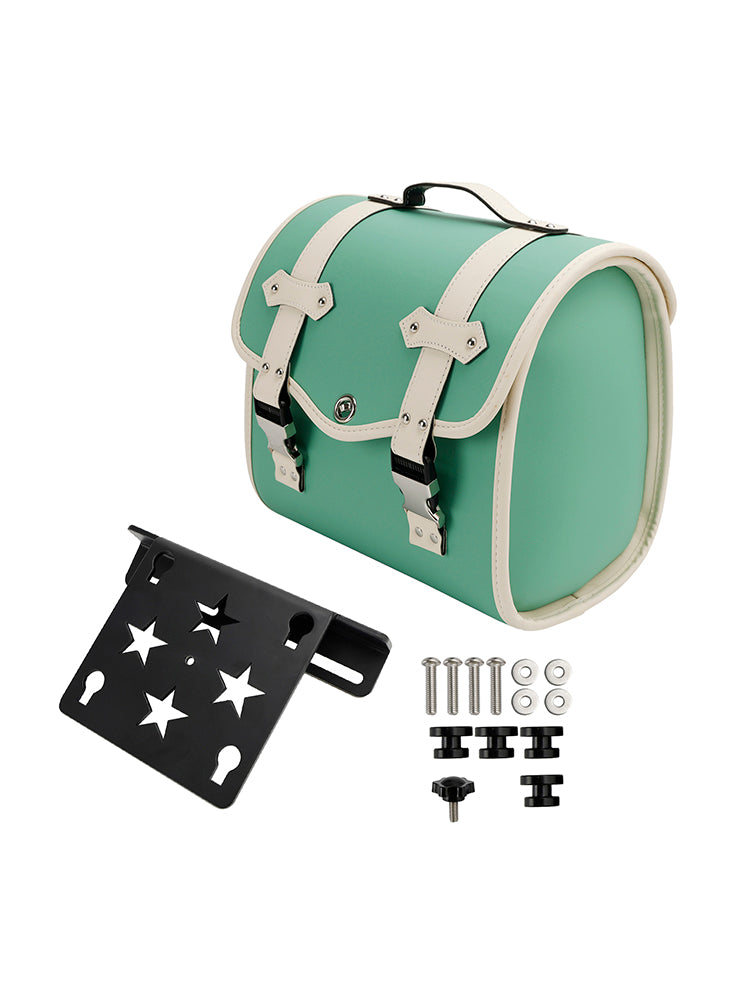 Motor Saddlebag & Brcket Kit Side Storage Universal Quick Release Green