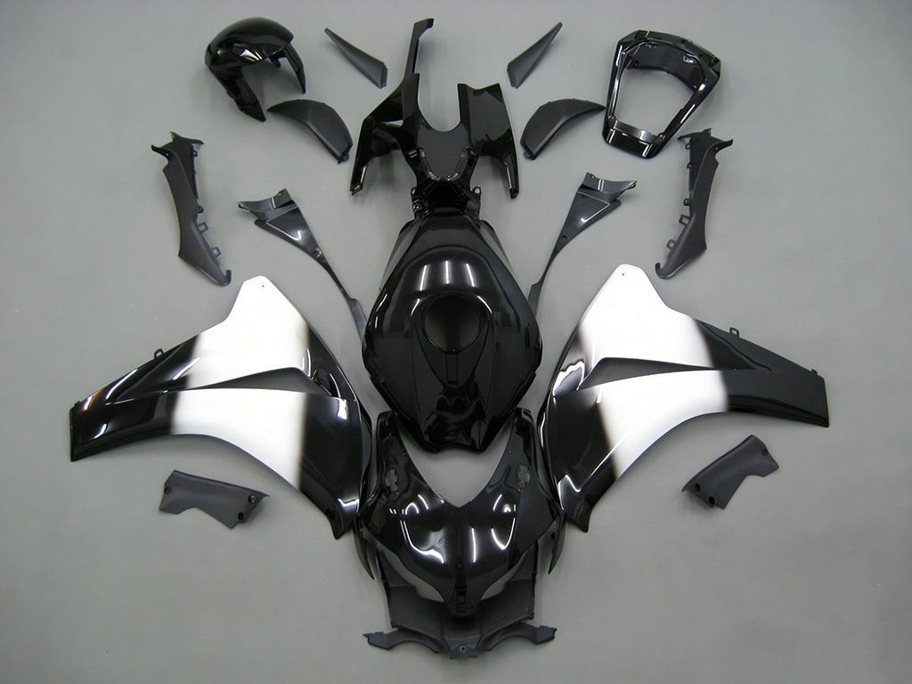 Amotopart 2008–2011 Honda CBR1000RR Schwarz Silber Verkleidungsset