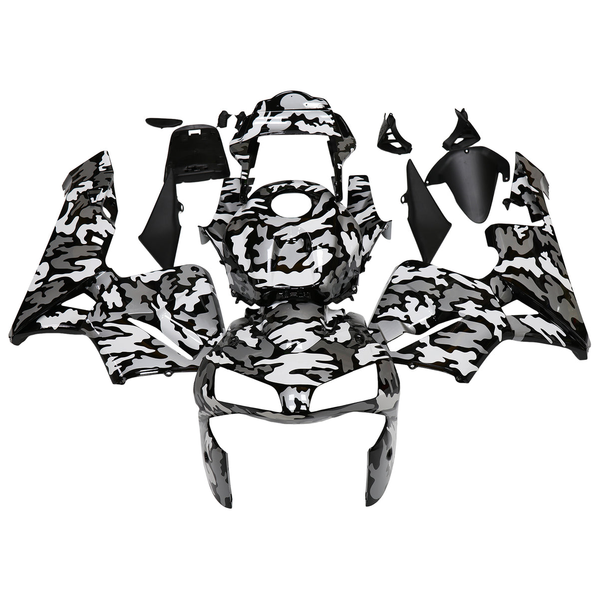 Amotopart 2003–2004 Honda CBR600RR Schwarz Weiß Grau Verkleidungsset