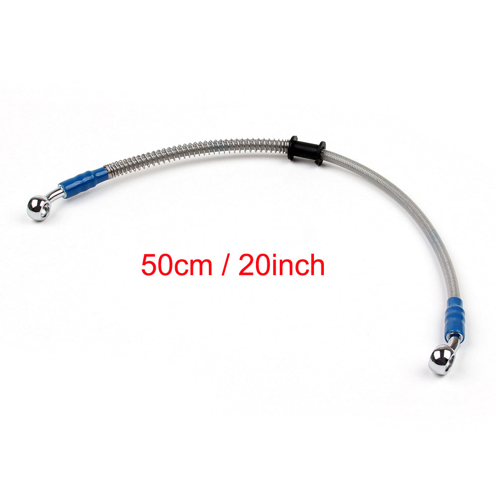 50 cm/20 Zoll M10 Bremsölschlauchleitung, Banjo-Anschluss, Edelstahlende
