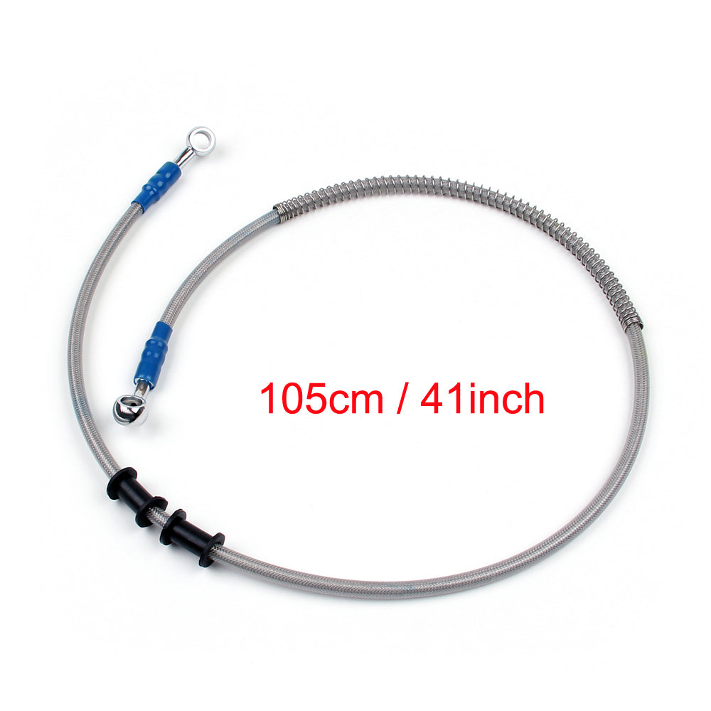 105 cm/41 Zoll M10 Bremsölschlauchleitung, Banjo-Anschluss, Edelstahlende