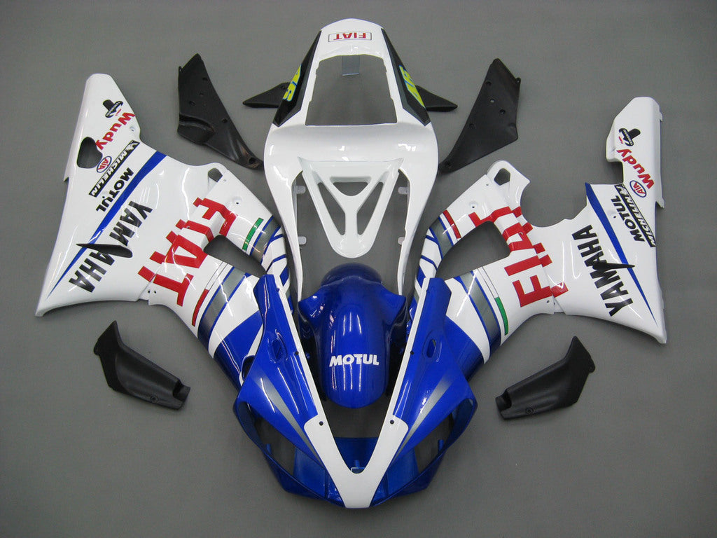 Amotopart 2000-2001 Yamaha YZF 1000 R1 Kit de carénage bleu et blanc Style2