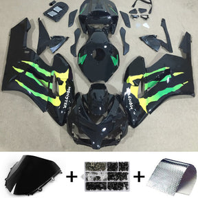 Amotopart 2004-2005 Honda CBR1000RR Nero con kit carenatura Monster Logo