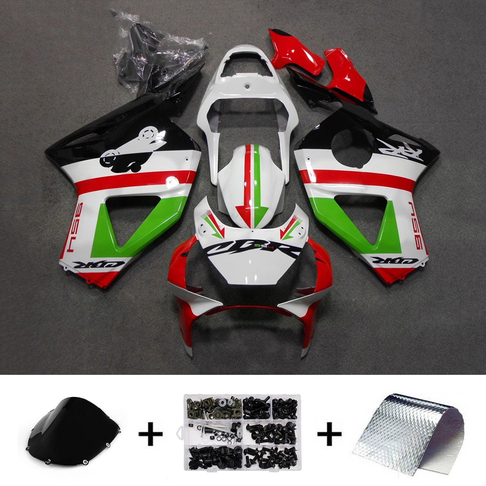 Amotopart 2002-2003 Honda CBR954 wit rood groen kuipset