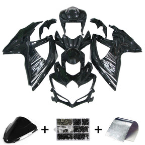 Amotopart 2008-2010 K8 GSXR 600/750 Suzuki nero con accenti bianchi kit carenatura