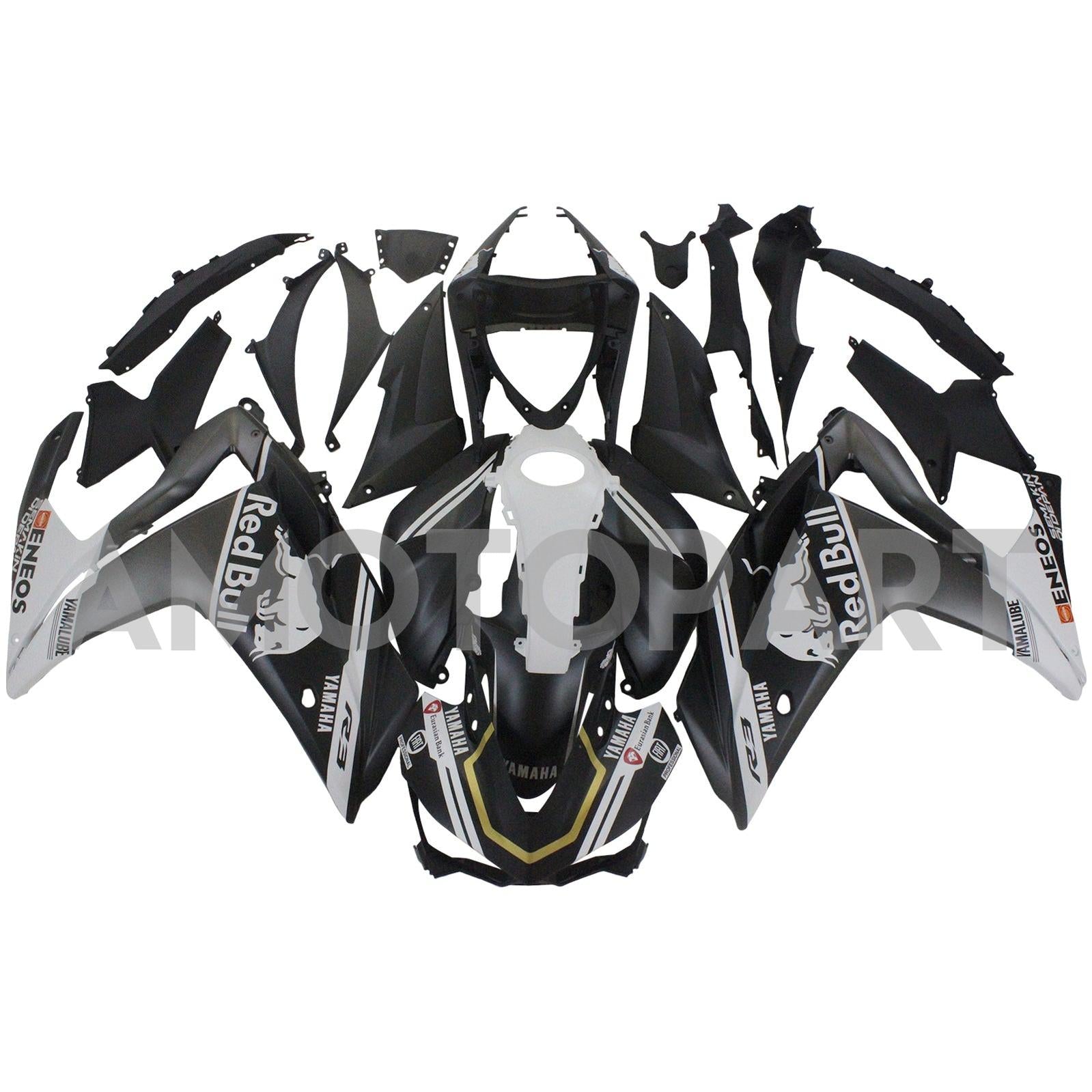 Amotopart Yamaha 2014-2018 YZF-R3 2015-2017 R25 Black Fairing Kit
