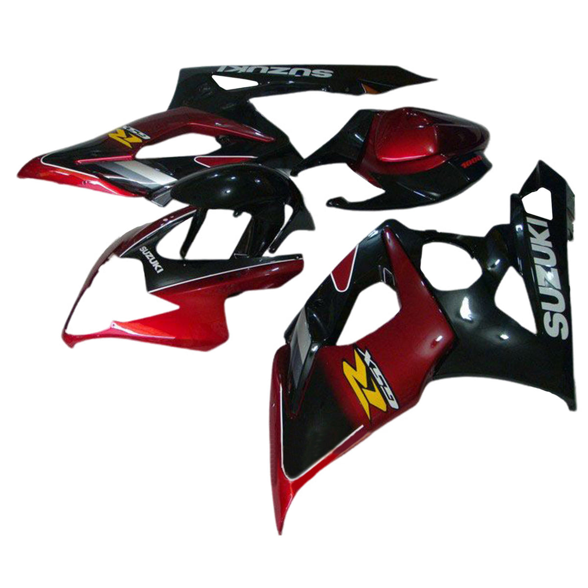 Amotopart 2005-2006 K5 GSXR1000 Suzuki Rouge et Noir Style1 Kit de carénage