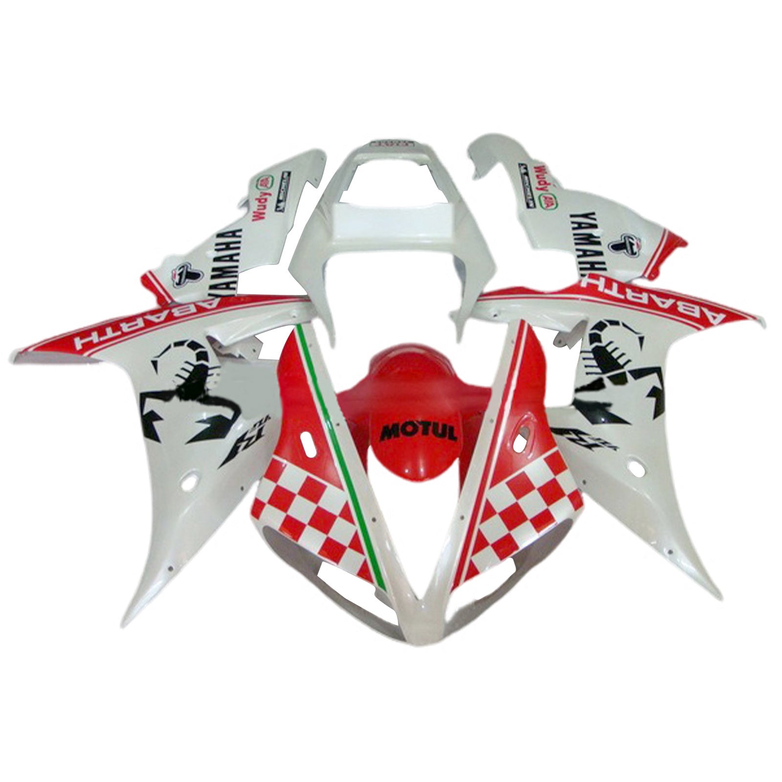 Amotopart 2002-2003 Yamaha YZF R1 Red White Fairing Kit