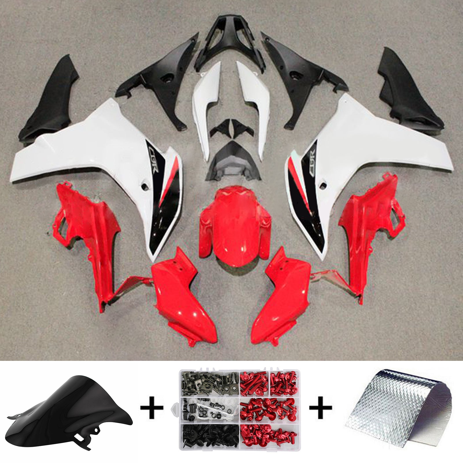 Amotopart 2011-2013 CBR600F Honda Kit de carénage rouge et blanc