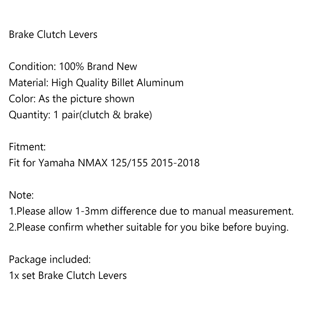 2015-2018 NMAX 125/155 Blue Left&Right Motorcycle Brake Clutch Levers