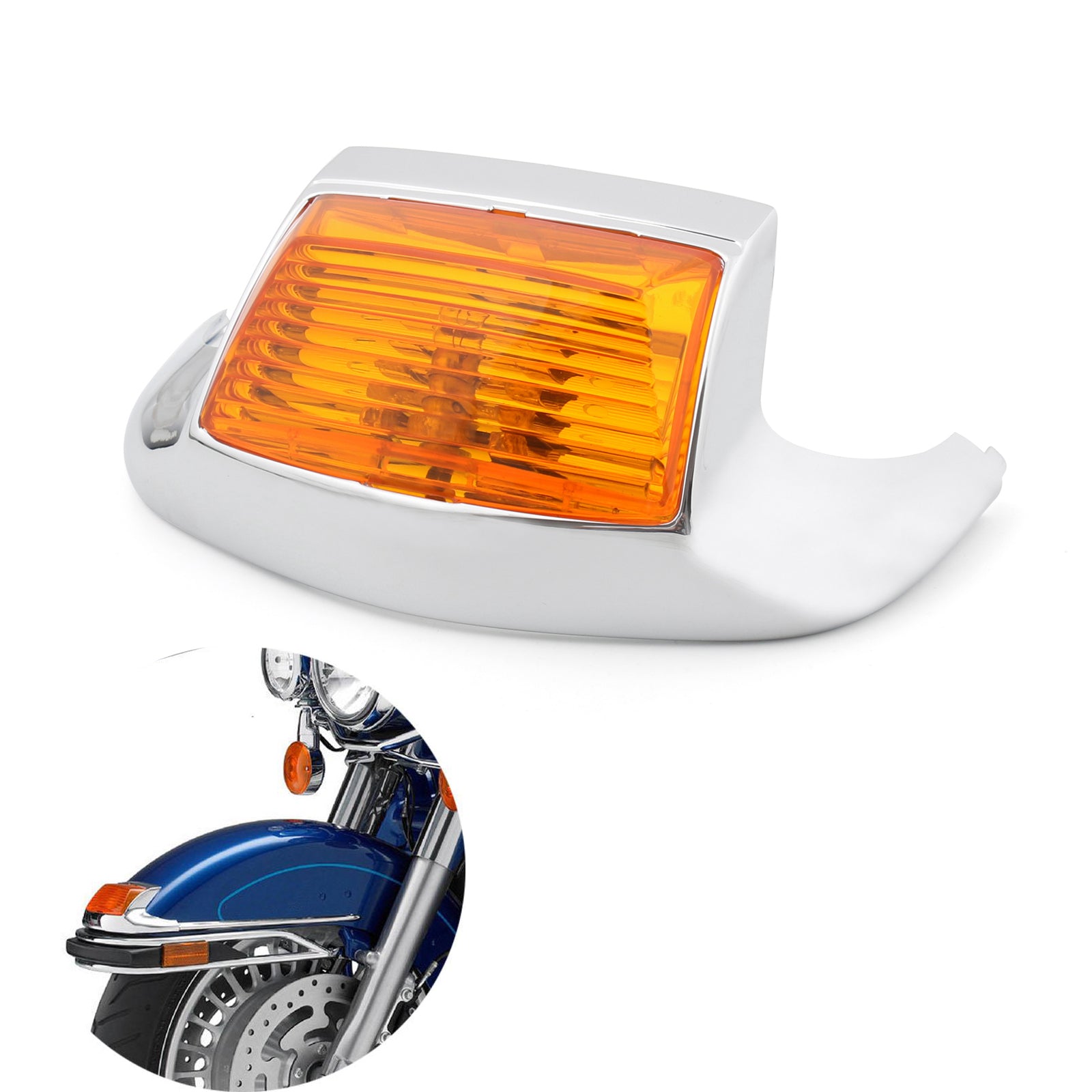 Harley Road King FLHR Classic Yellow Socket Front Mudguard Fender Tip Light