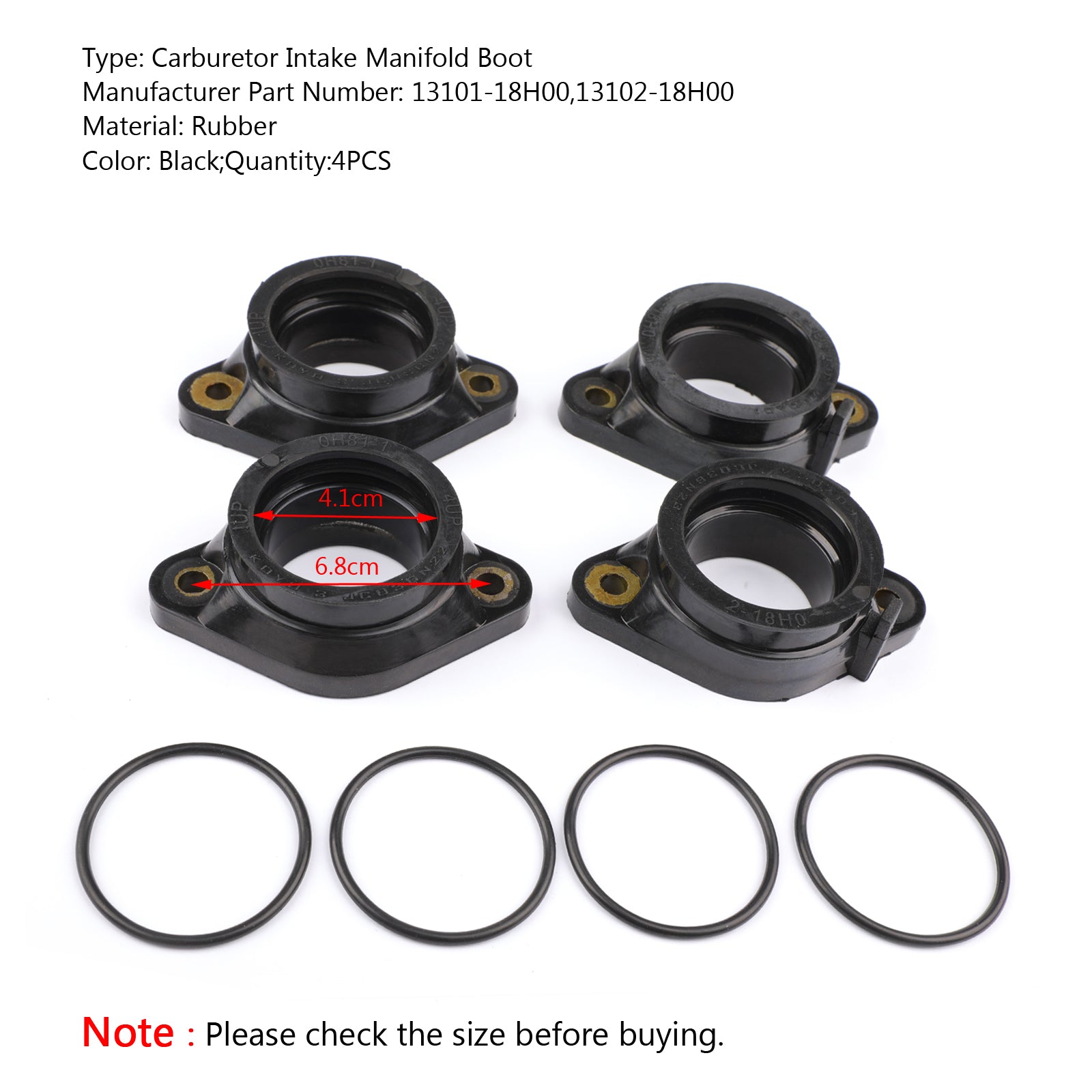 2007-2012 Suzuki GSF1250 Bandit Carburetor Intake Manifold Boots Set