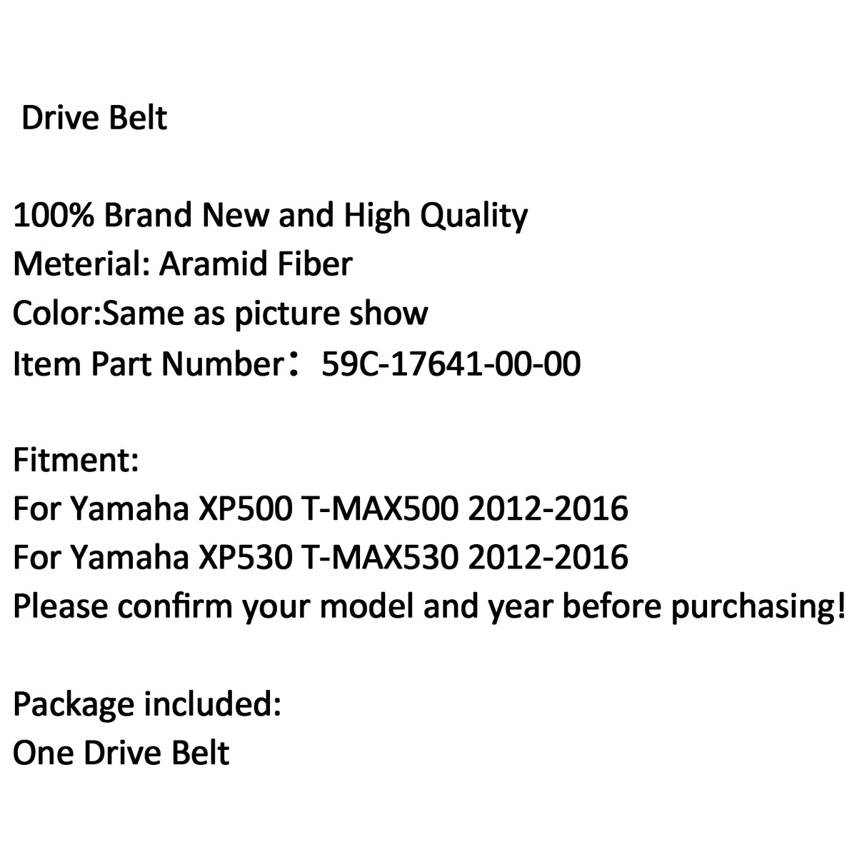 2012-2016 Yamaha XP500 T-MAX 500 XP530 T-MAX 530 Premium drivrem