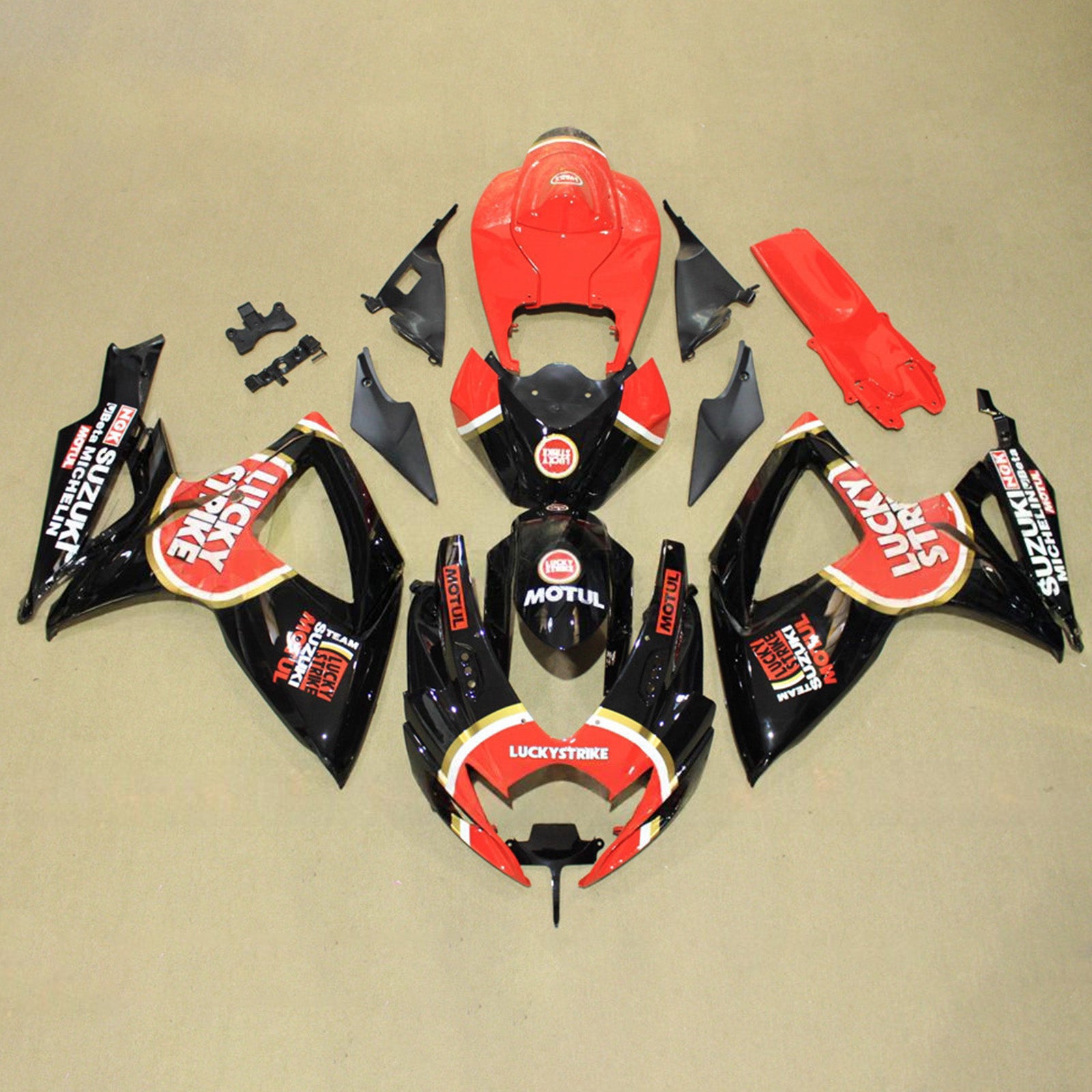 Amotopart 2006-2007 Suzuki GSXR 600/750 Black Red Fairing Kit