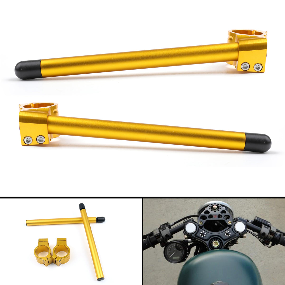 1997-2003 SUZUKI GSXR600 45mm GOLD Universal Motoycycle Clip-On Handlebars