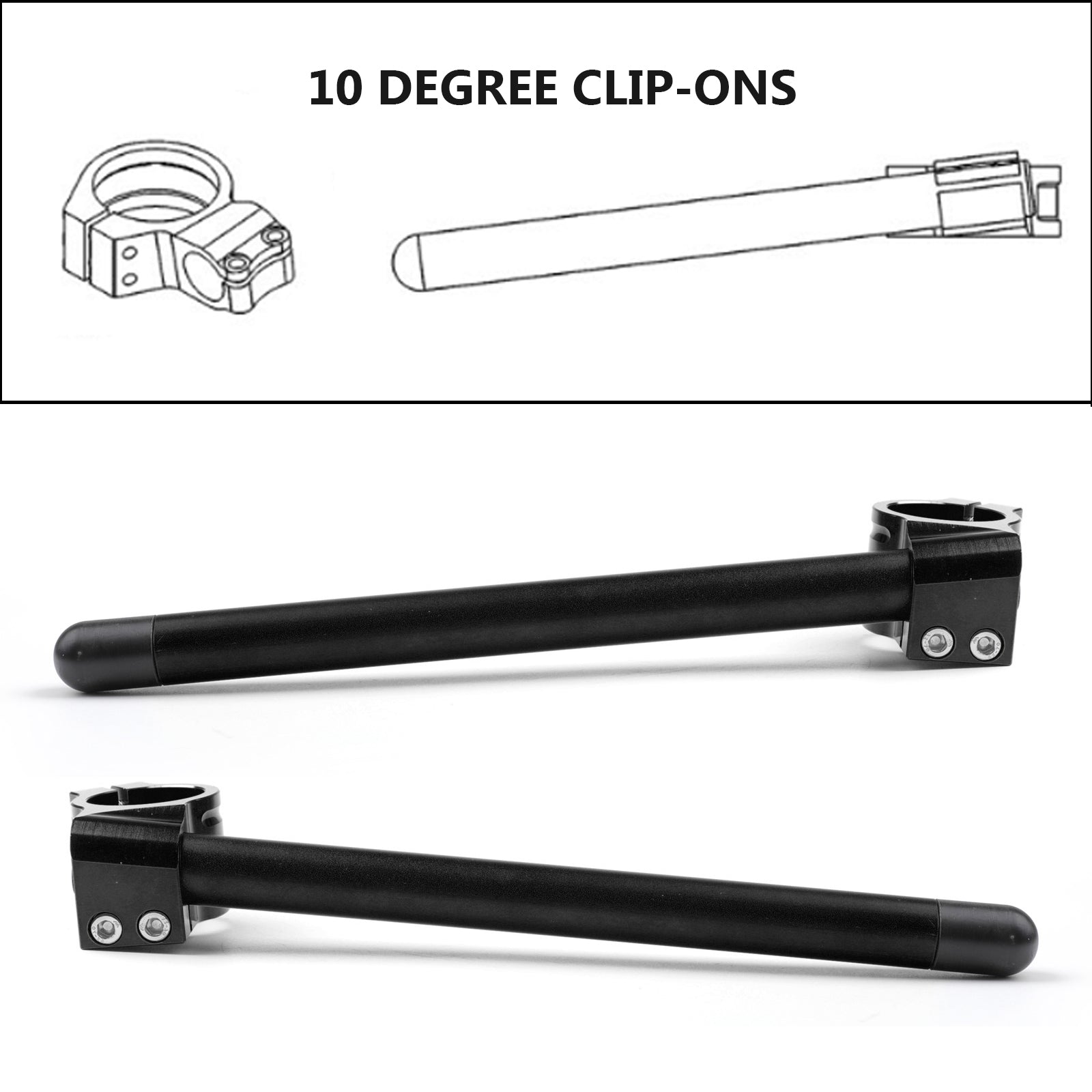 BUELL X-1 LIGHTNING XB9 XB12 54mm B Universal Motoycycle Clip-On Handlebars