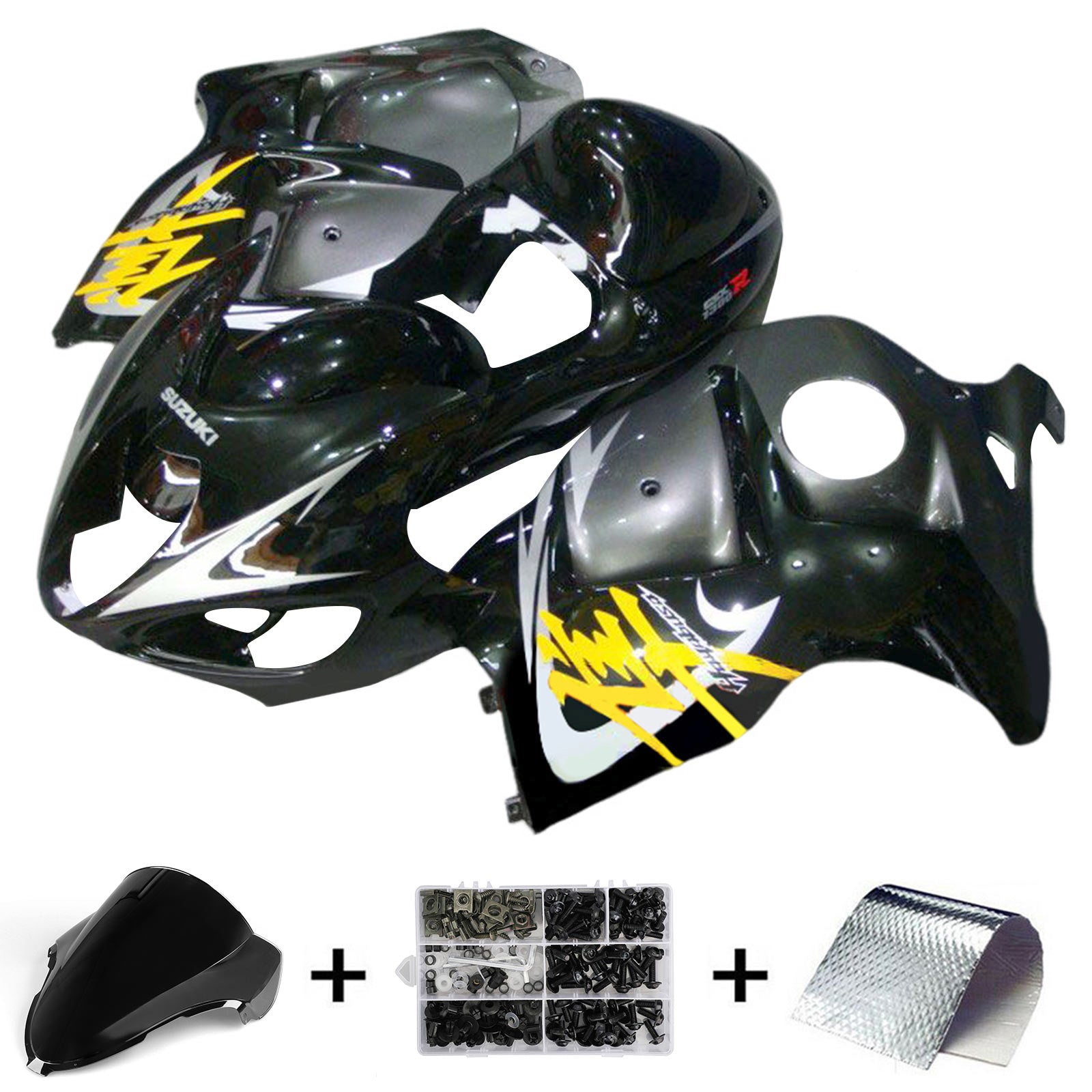 Amotopart 1999-2007 GSX1300R Hayabusa Suzuki Grey&Black Fairing Kit