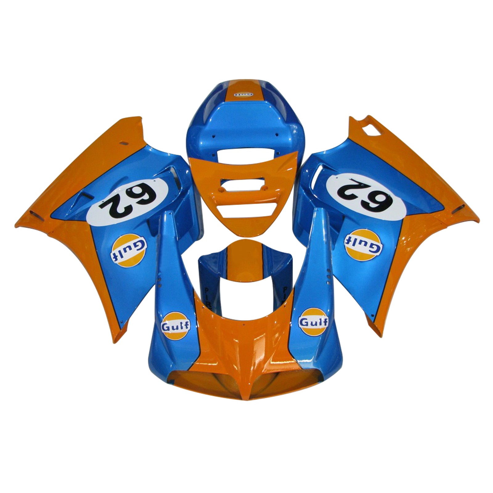 Amotopart Verkleidungsset für Ducati 996 748 1996–2002, Blau und Orange