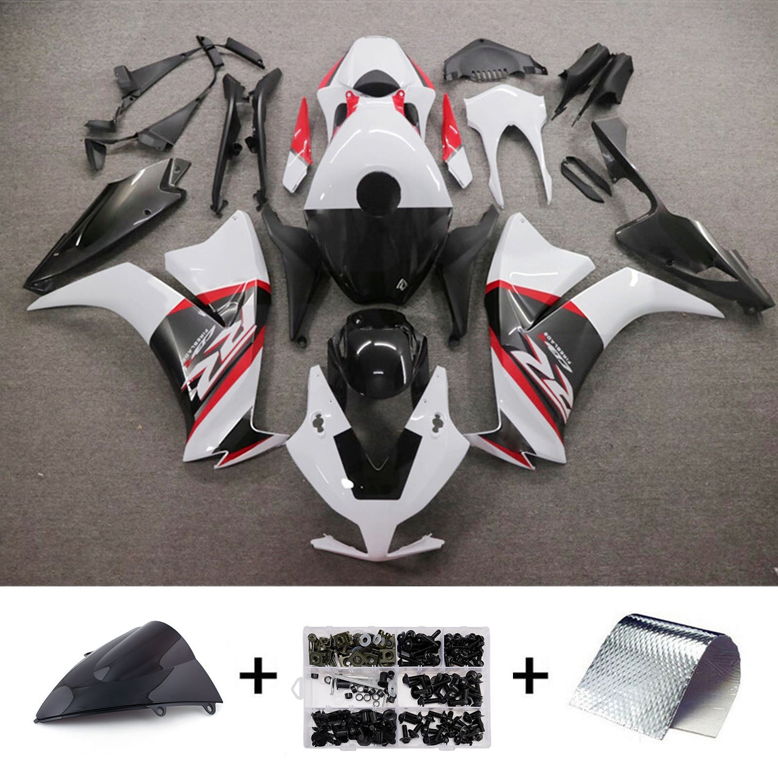 Amotopart 2012-2016 Honda CBR1000RR White/Black Fairing Kit