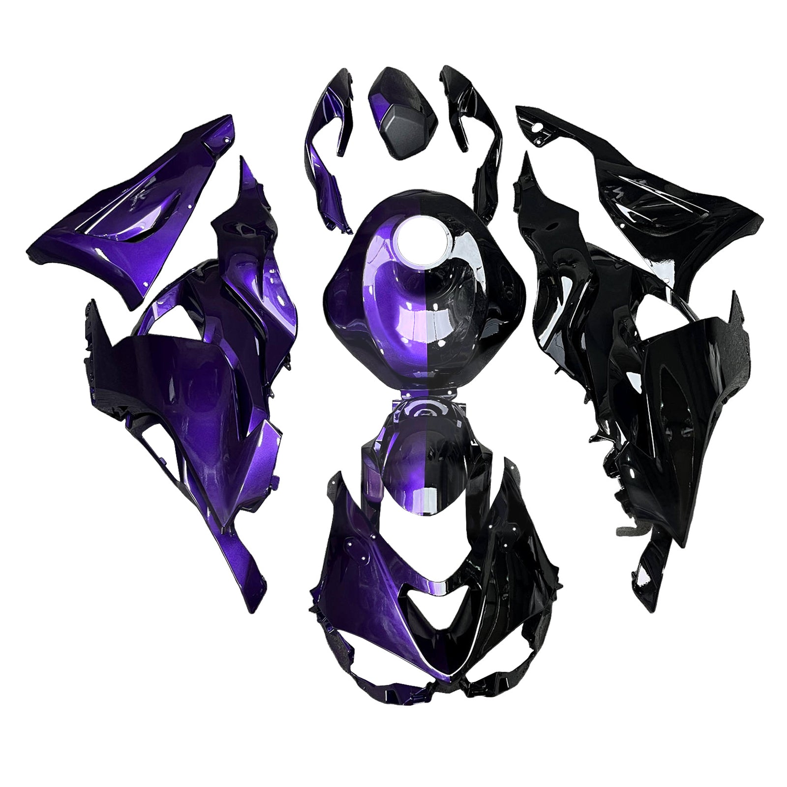Amotopart 2024-2025 Kawasaki ZX-6R Midnight Purple Black Fairing Kit