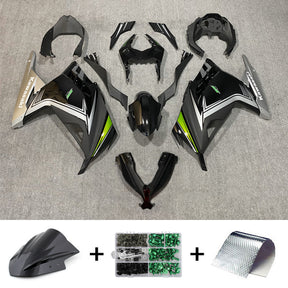 Amotopart 2013-2024 Kit carena Kawasaki EX300/Ninja300 Nero&amp;Verde Style2