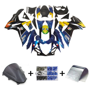 Amotopart 2011-2024 K11 GSXR 600/750 Suzuki Blau&amp;Gelb Monster Verkleidungssatz