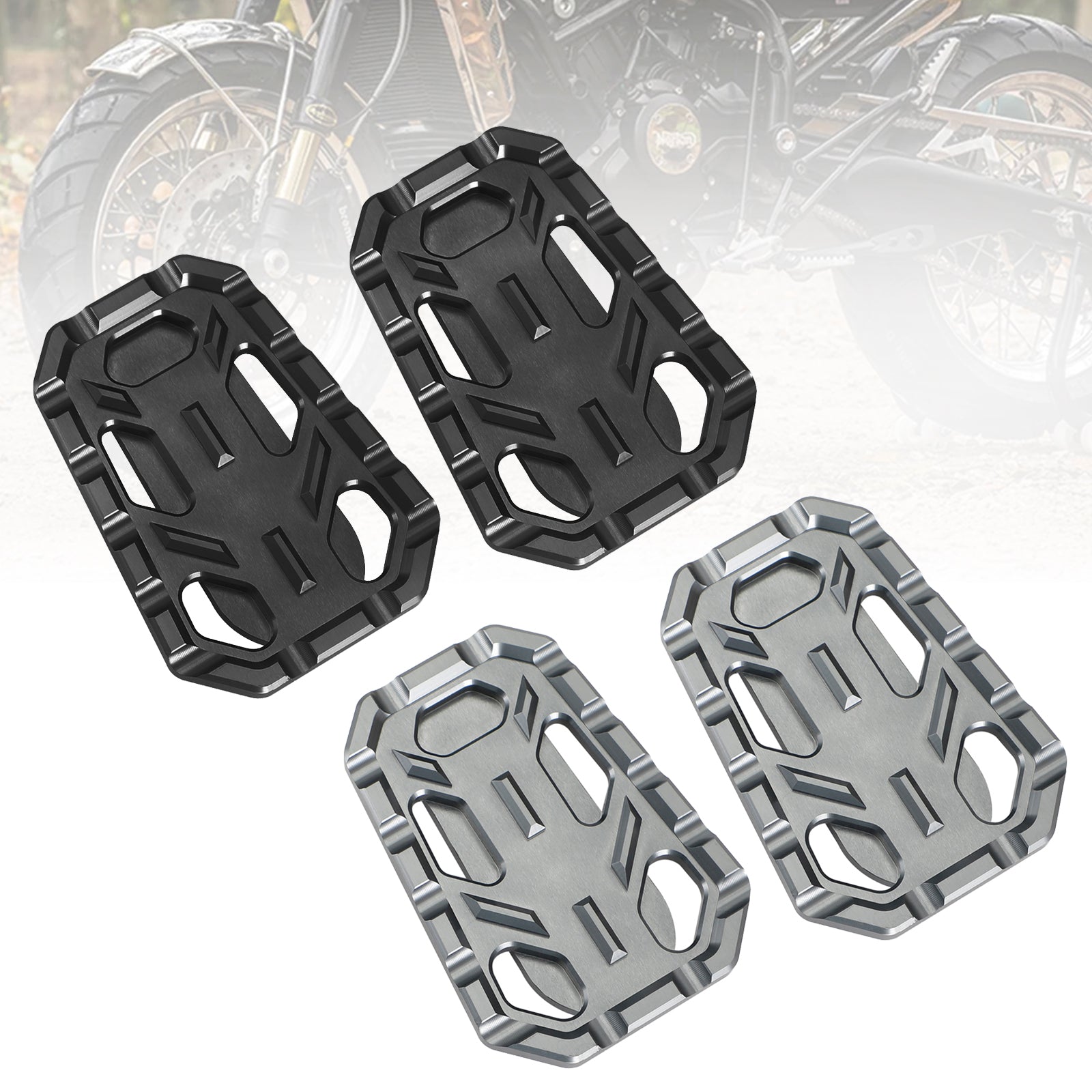 Pedane Cnc Pedane Copri pedale conducente adatto per TR Scrambler 1200 Tiger Silver