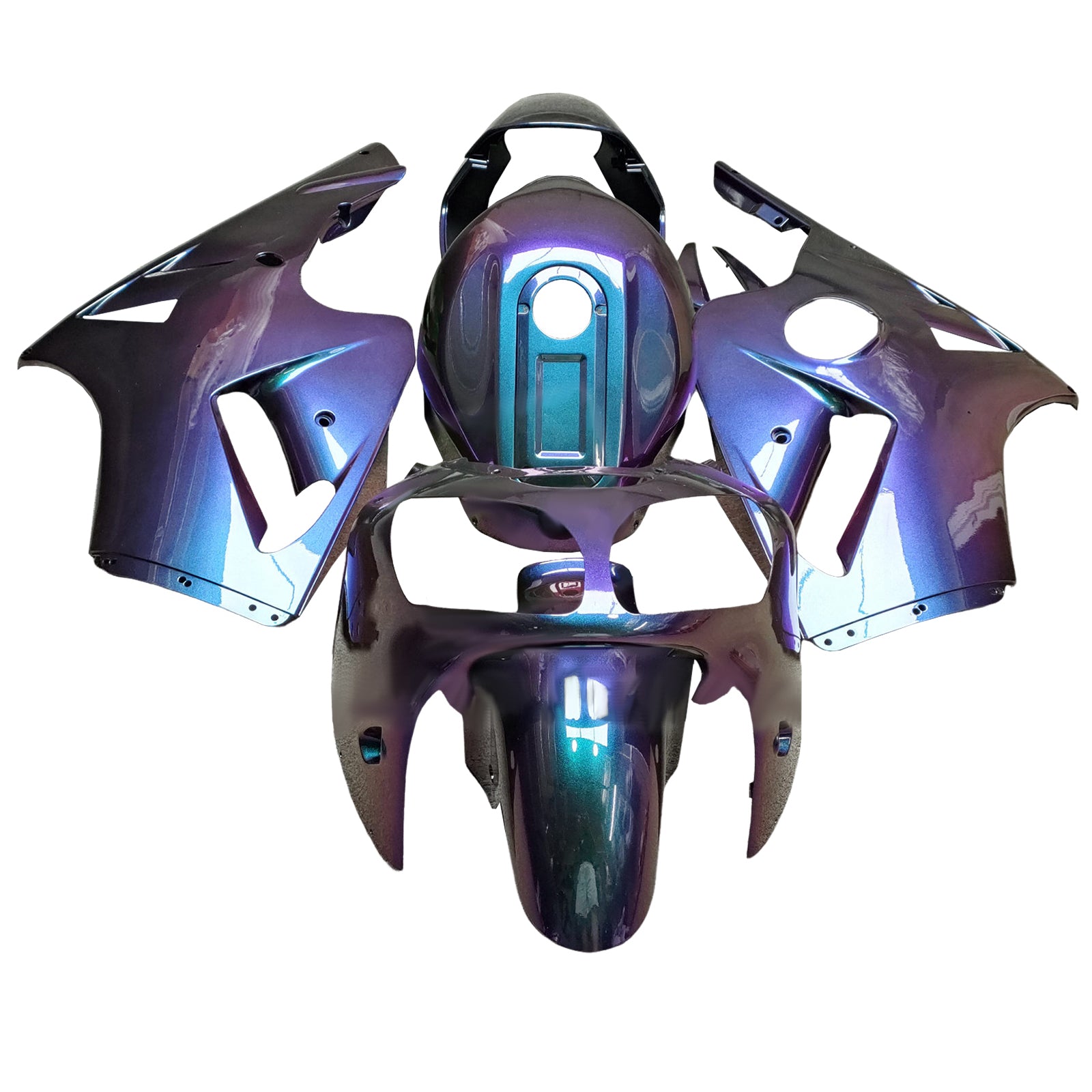 Amotopart 2000-2001 Kawasaki ZX12R Gradient Purple Blue Fairing Kit