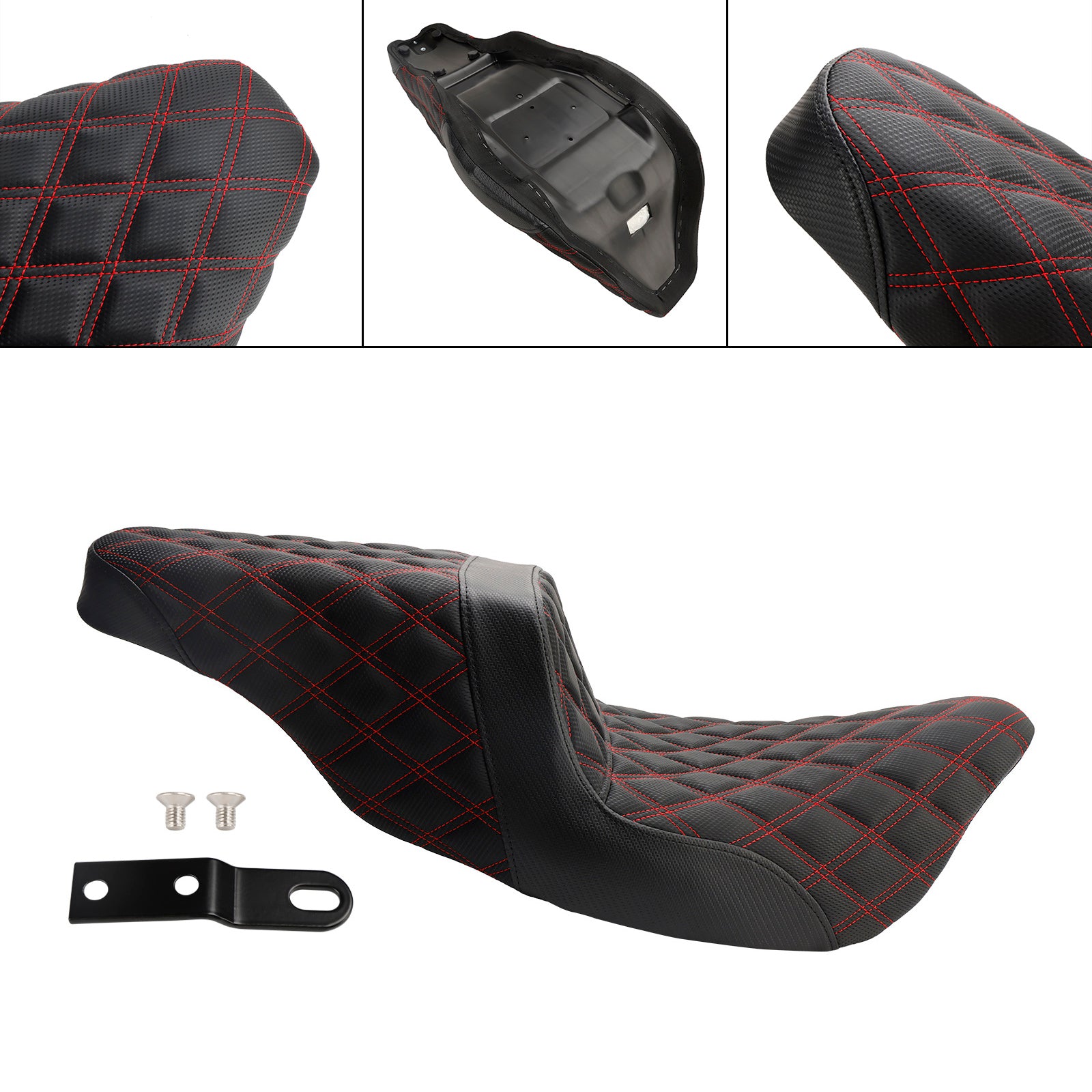 Cuscino completo sedile passeggero pilota rosso adatto per modelli Fl Touring 2008-2023