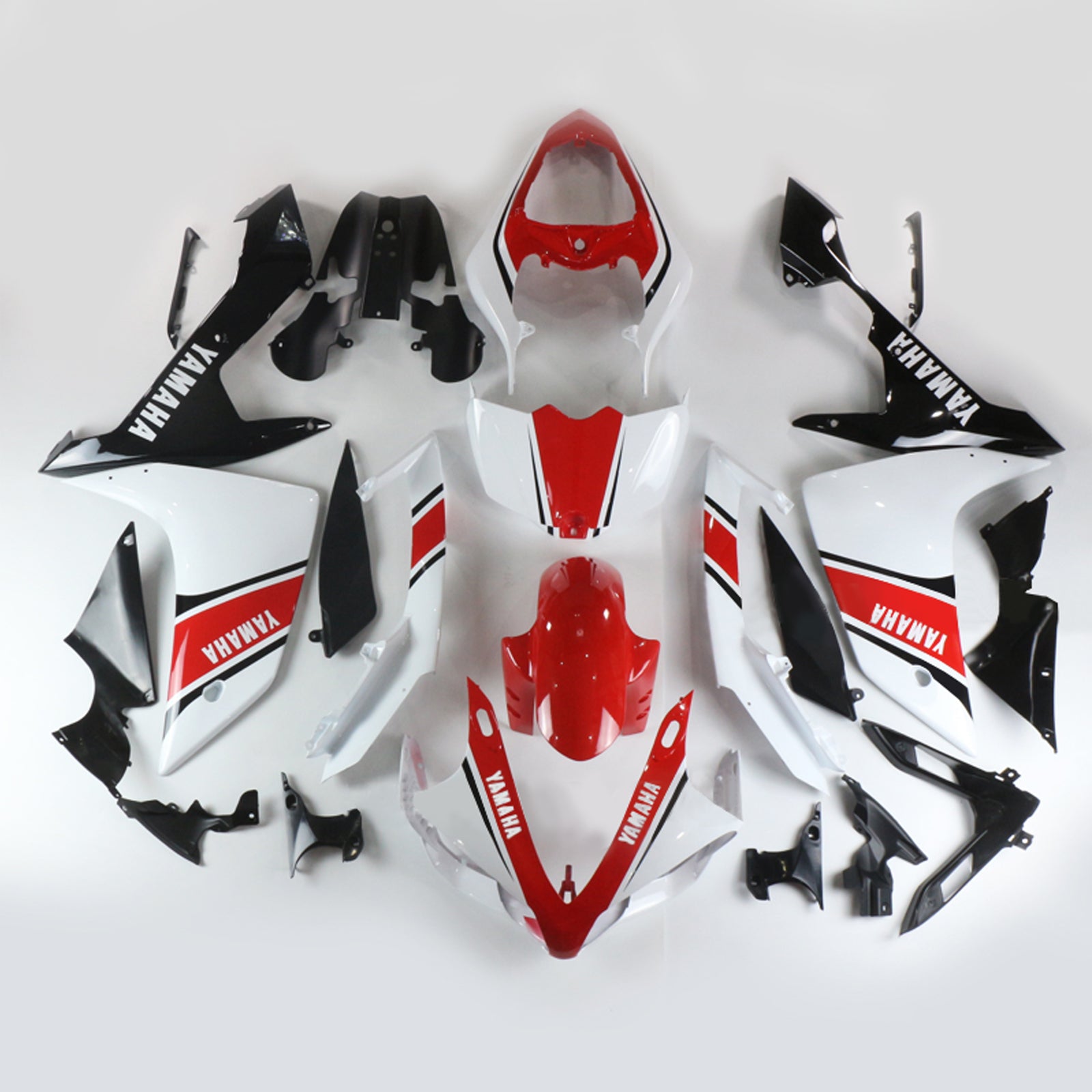 Amotopart 2007-2008 Yamaha YZF 1000 R1 Kit de carénage rouge et blanc