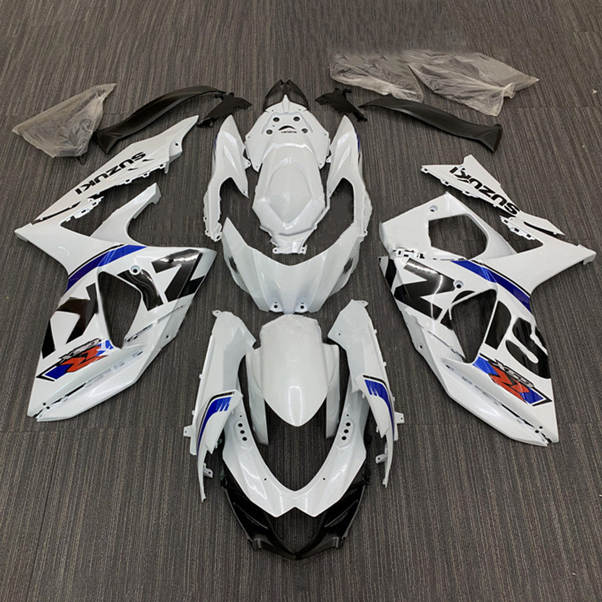 Amotopart 2009–2016 K9 GSXR1000 Suzuki Blue&amp;White Style5 Verkleidungsset