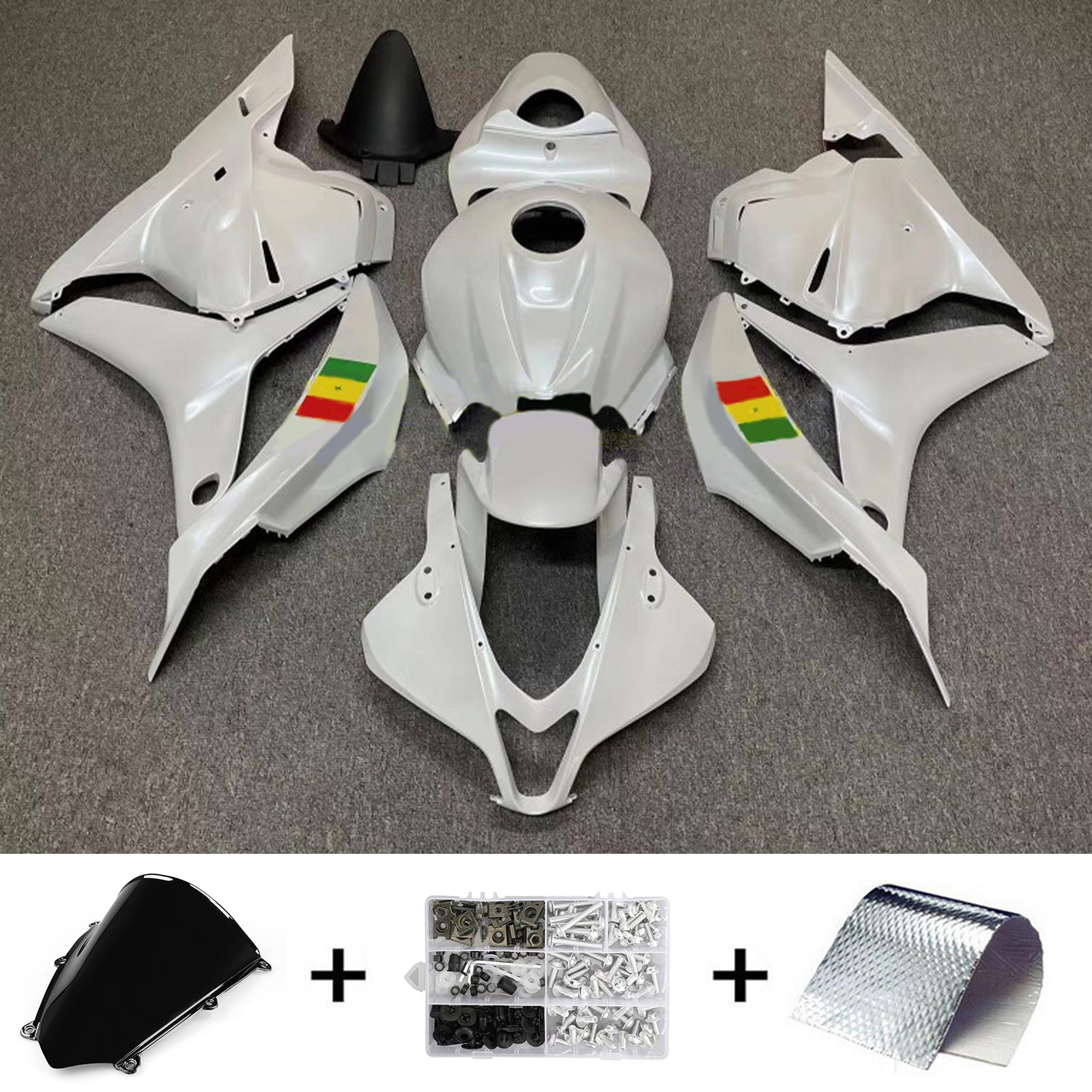 Kit de carénage blanc Amotopart 2007-2008 Honda CBR600RR