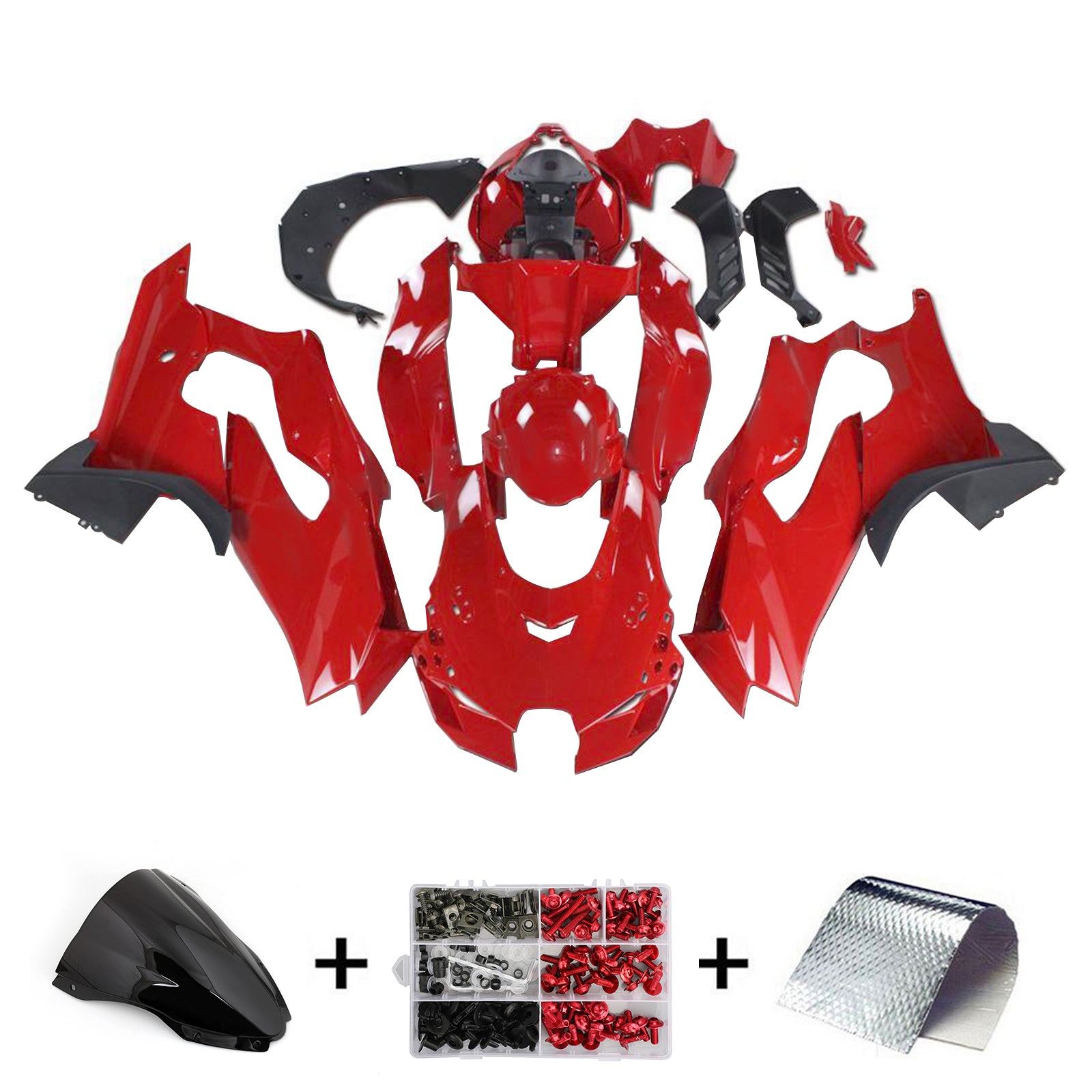 Amotopart 2021-2024 Kawasaki ZX10R ZX10RR Red Fairing Kit