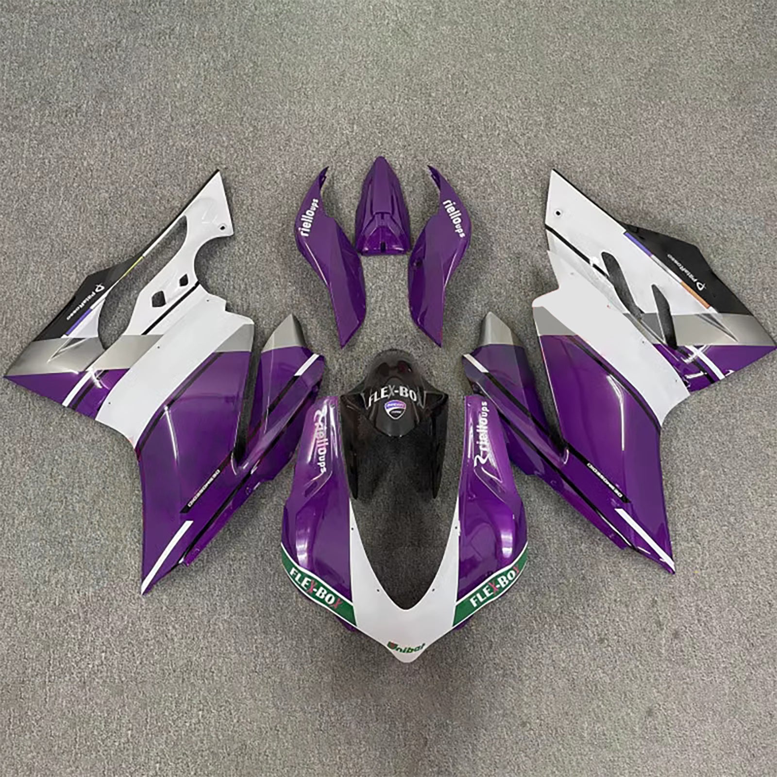 Amotopart 2015-2020 Ducati 1299/959 Glossy Purple White Fairing Kit