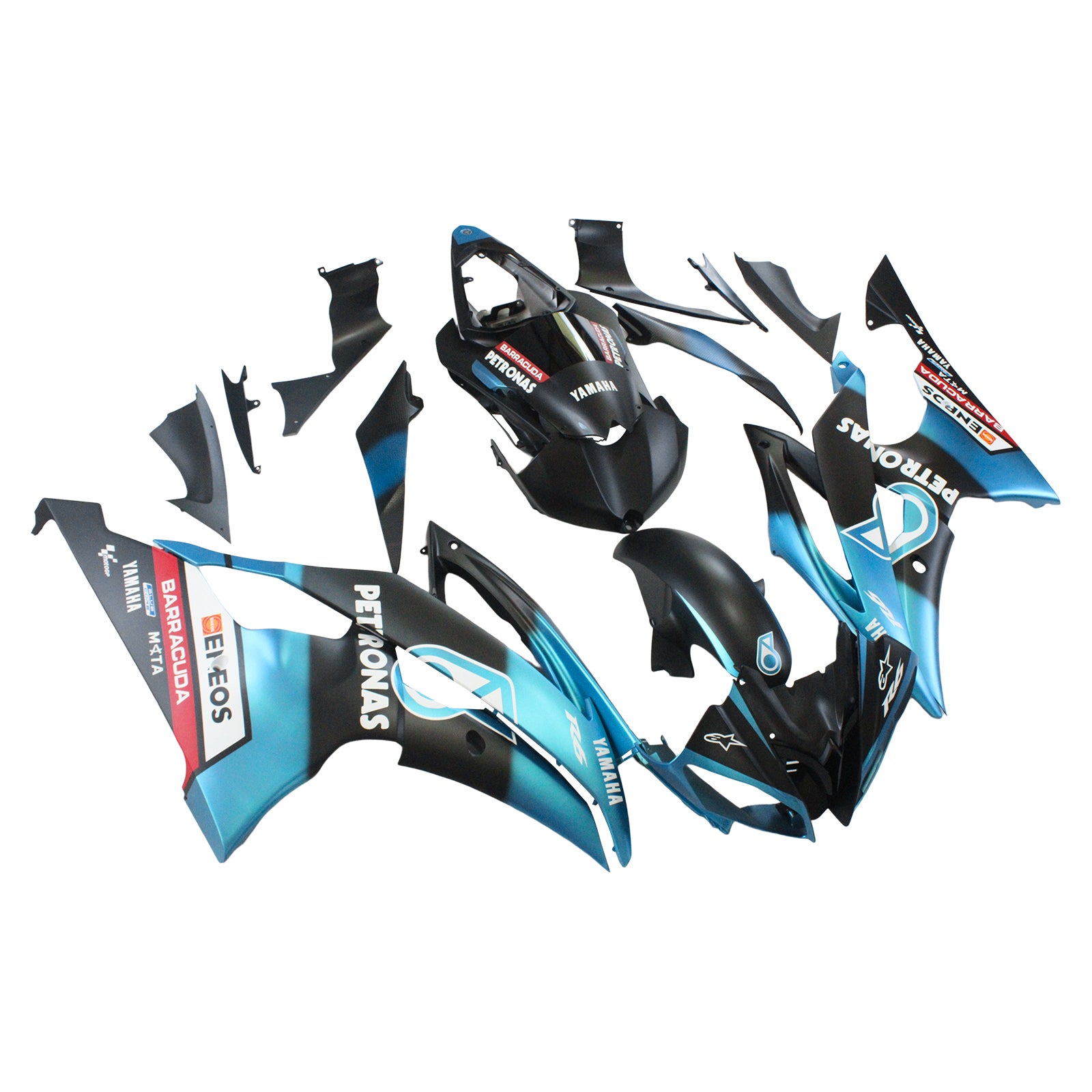 Amotopart 2008-2016 YZF 600 R6 Yamaha Blue Petronas Fairing Kit