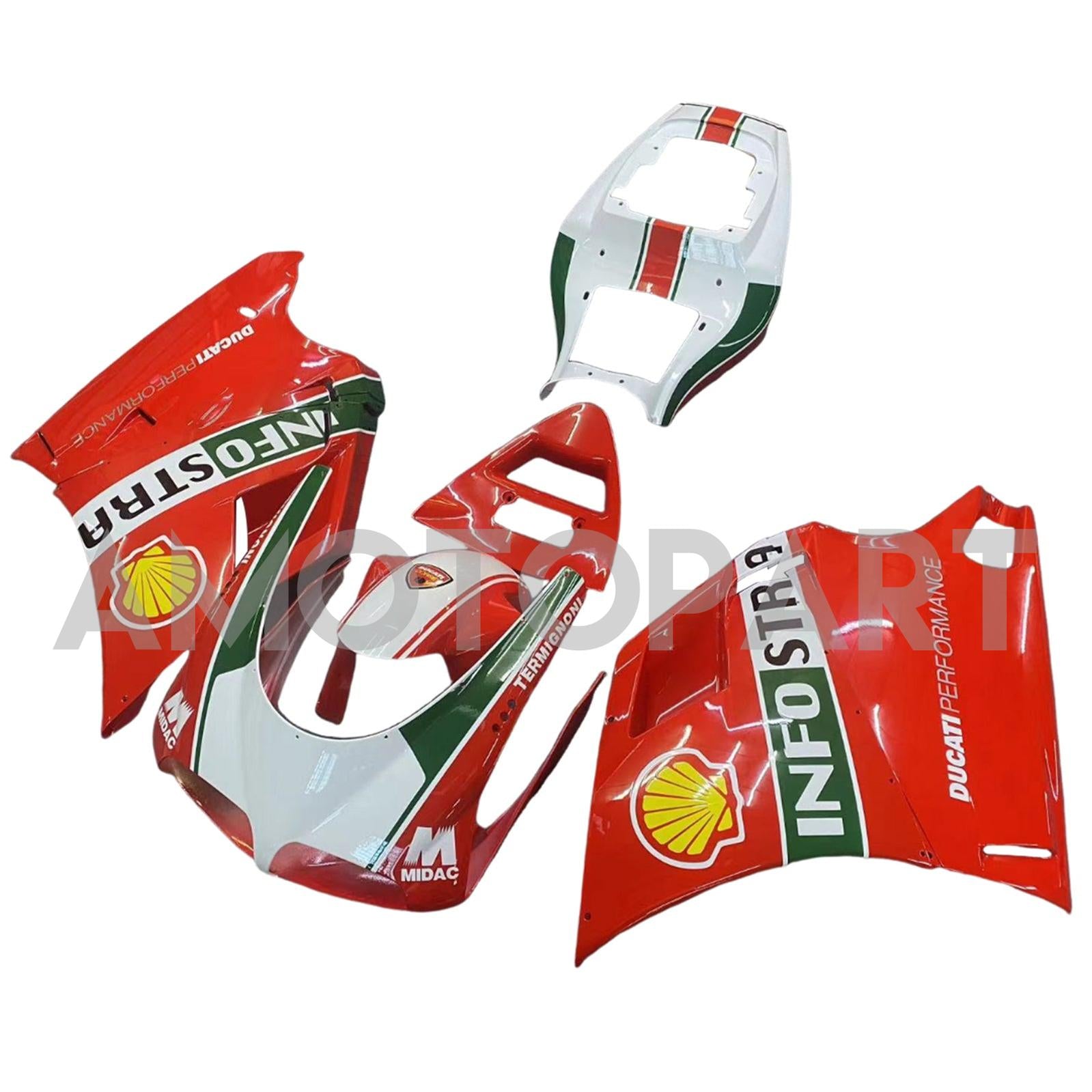 Amotopart 1996-2002 Ducati 748/916/996/998 wit rode kuipset
