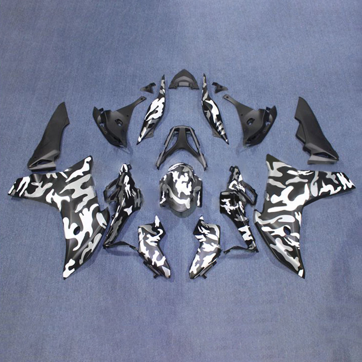 Amotopart 2011-2013 CBR600F Honda Camo Kit de carénage noir et blanc