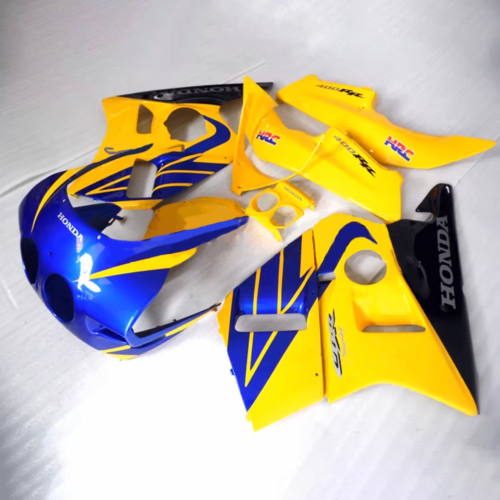 Amotopart 1987-1989 Honda CBR400RR NC23 Kit de carénage bleu et jaune