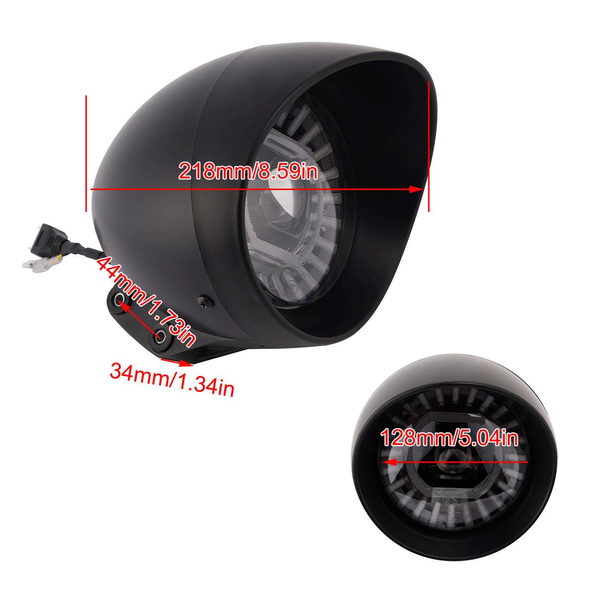 55W 5.75" Beam Headlight Fog Lamp Custom 4000lm Fits For Racer Bobber Chrome