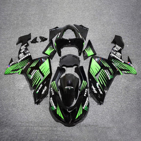 Amotopart 2006–2007 Kawasaki ZX10R Grün &amp; Schwarz Monster Logo Style2 Verkleidungsset