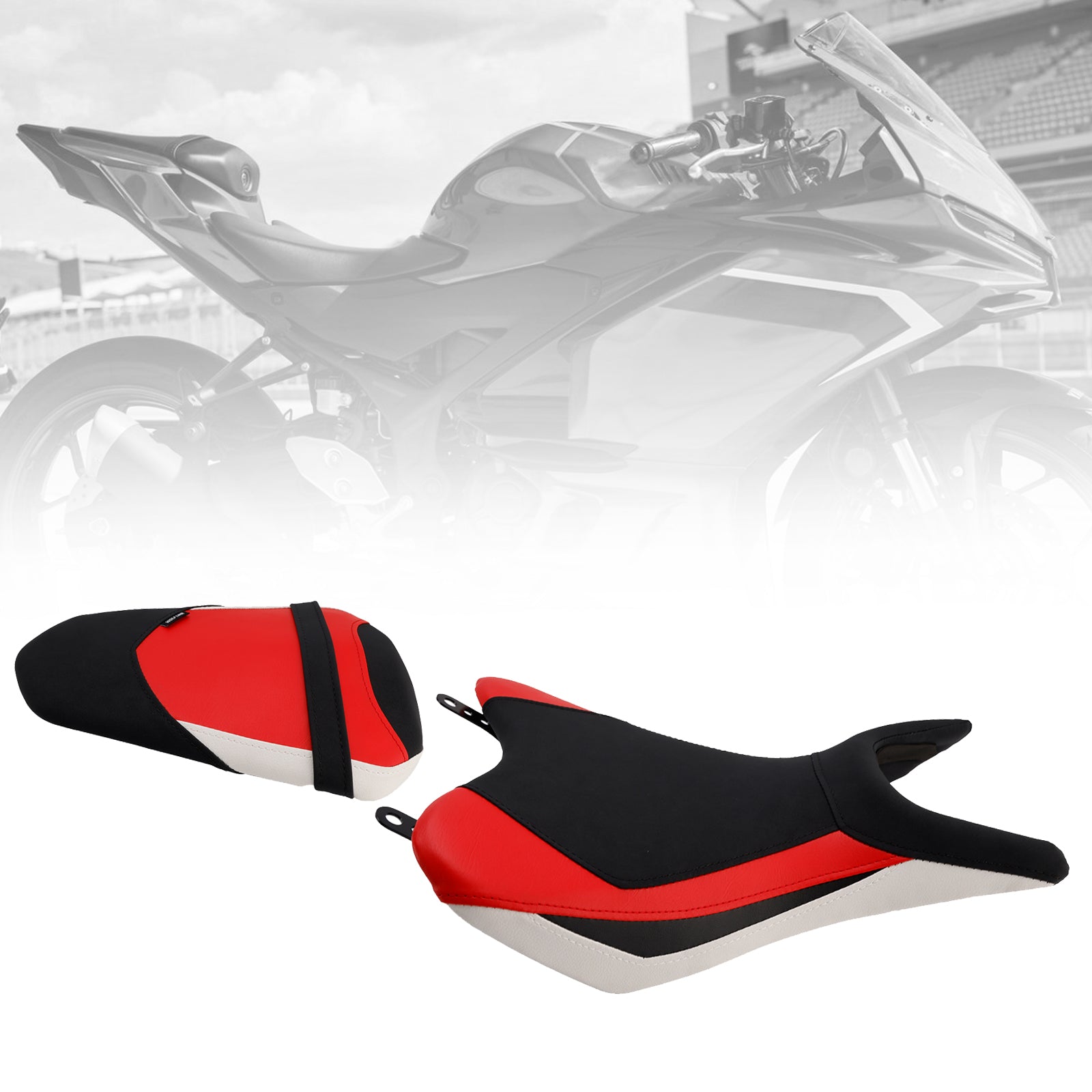 25 Yamaha Yzf-R3 Mt-03 Delantero Inferior Con Asiento Trasero Pasajero Del Conductor Blanco