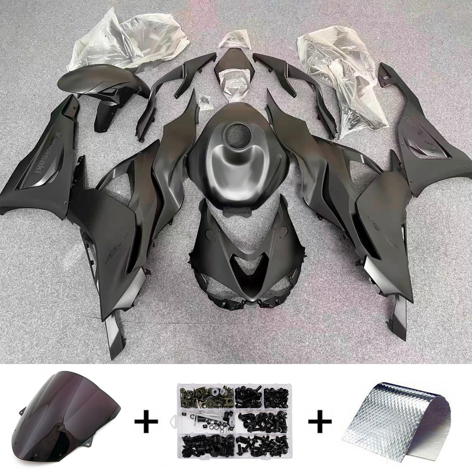 Amotopart 2024-2025 Kawasaki ZX-6R Black Fairing Kit