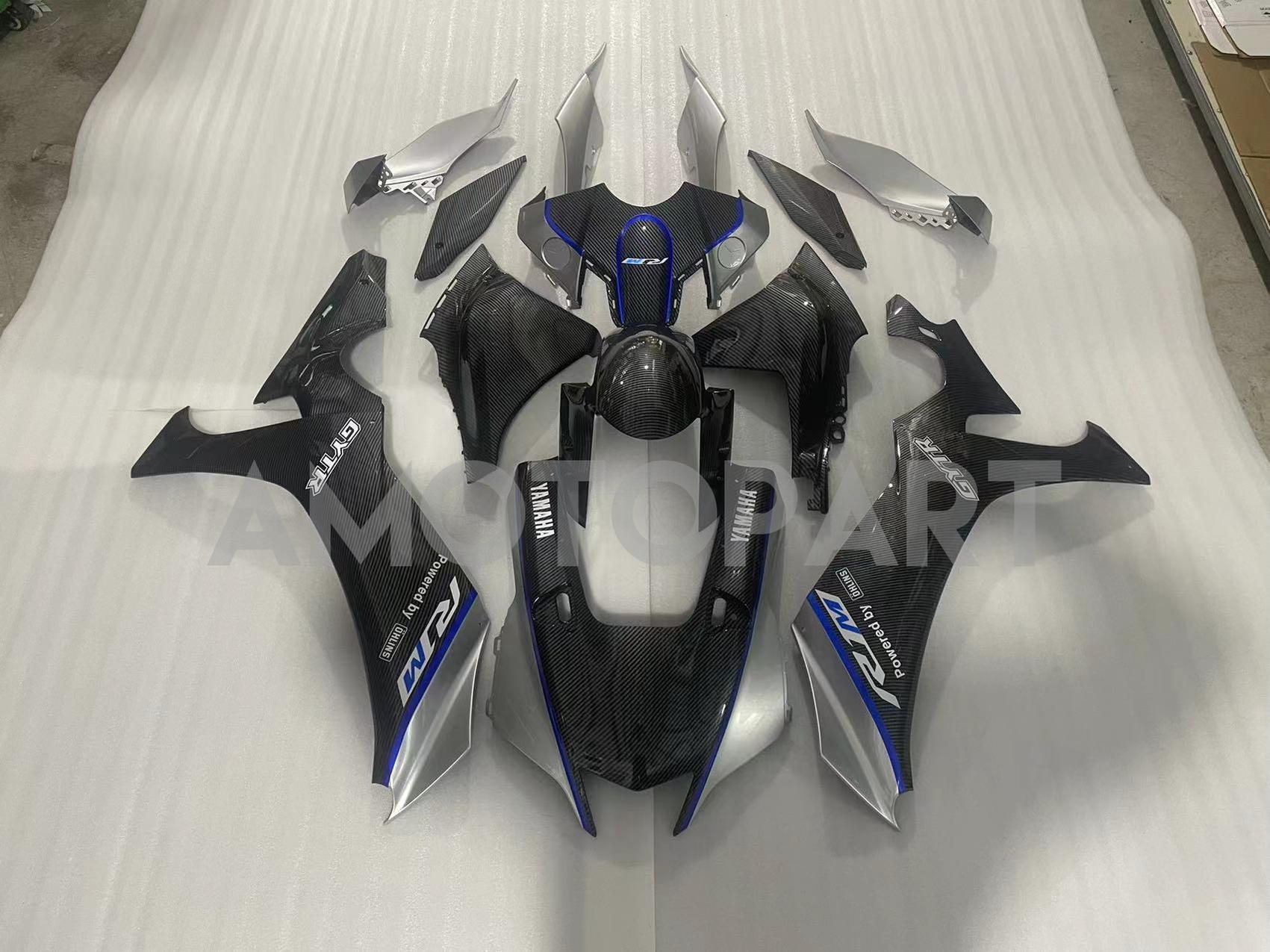 Amotopart Yamaha YZF R1 2020-2025 Carbon Fiber Black&Blue Fairing Kit