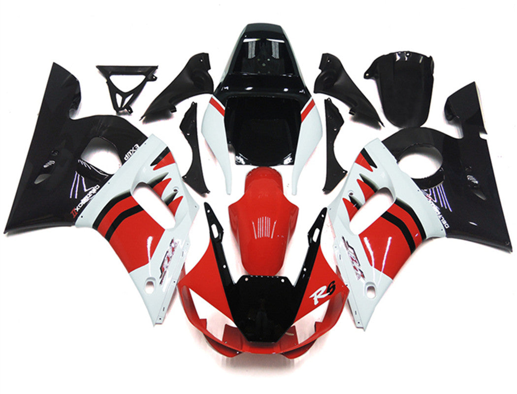 Amotopart Yamaha YZF 600 R6 1998-2002 Kit de carénage rouge et noir Style3