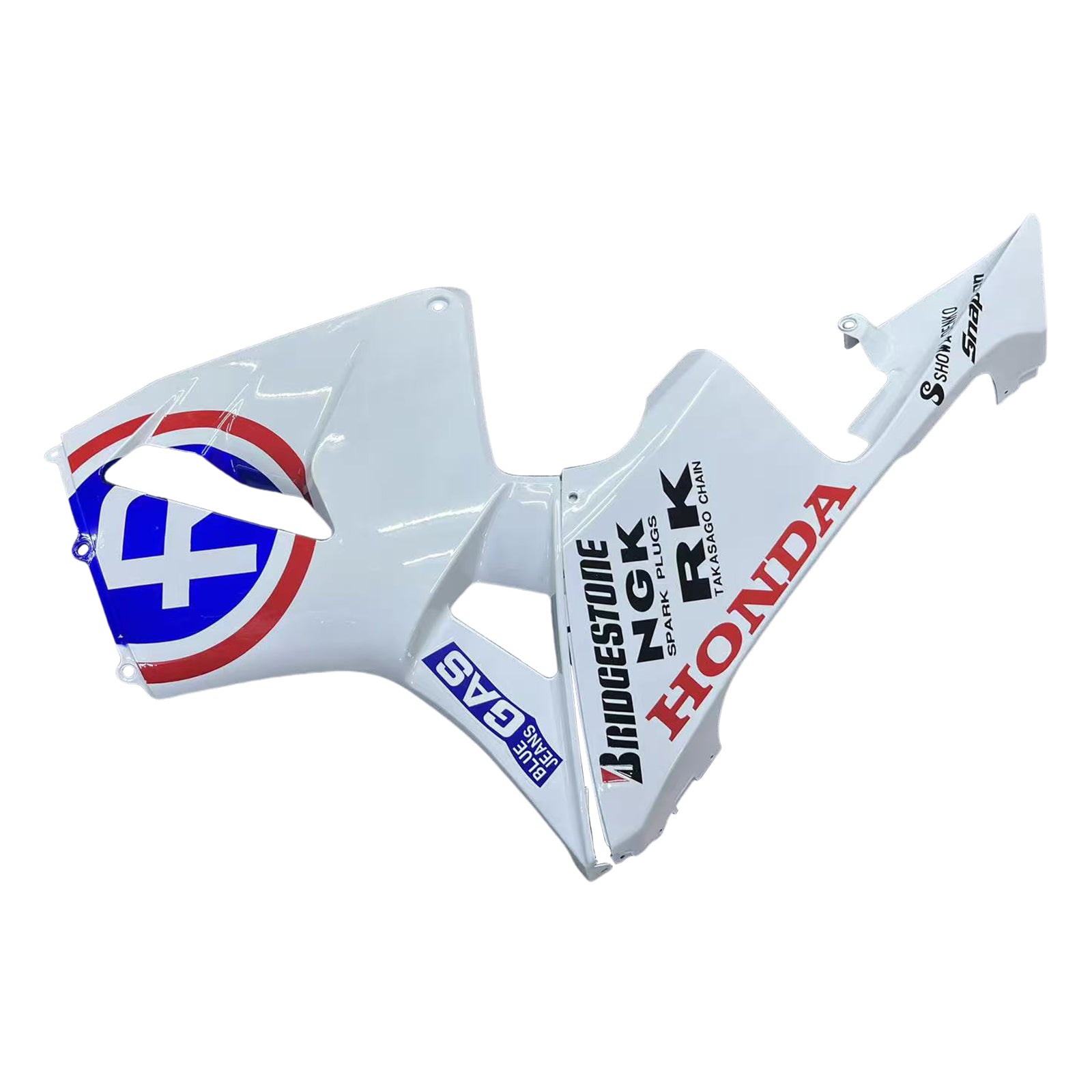 Amotopart 2003-2004 Honda CBR600RR  White Red & Blue Line Fairing Kit