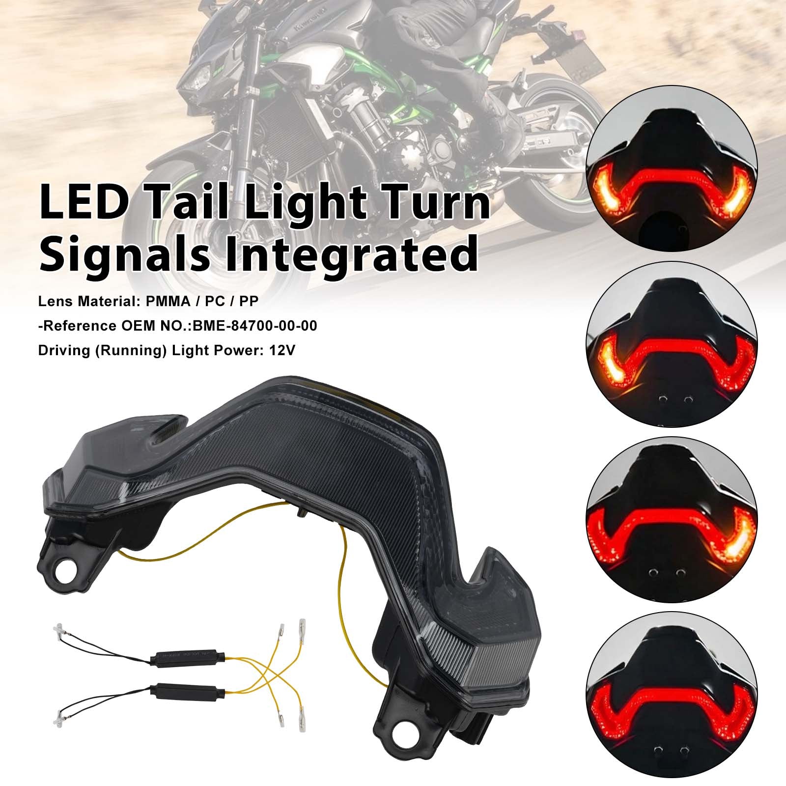 2025-2026 KAWASAKI Z900 Z900SE LED koncové světlo směrovky integrované