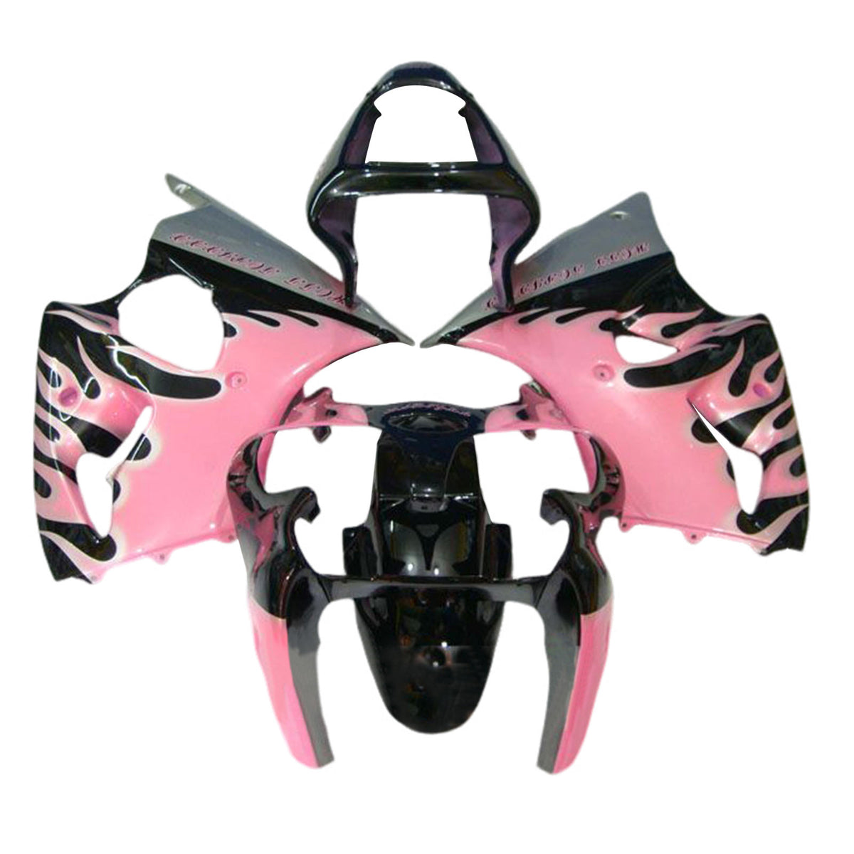 Amotopart 2000-2002 Kawasaki ZX6R 636 & 2005-2008 Kawasaki ZZR600 Black Pink Fairing Kit