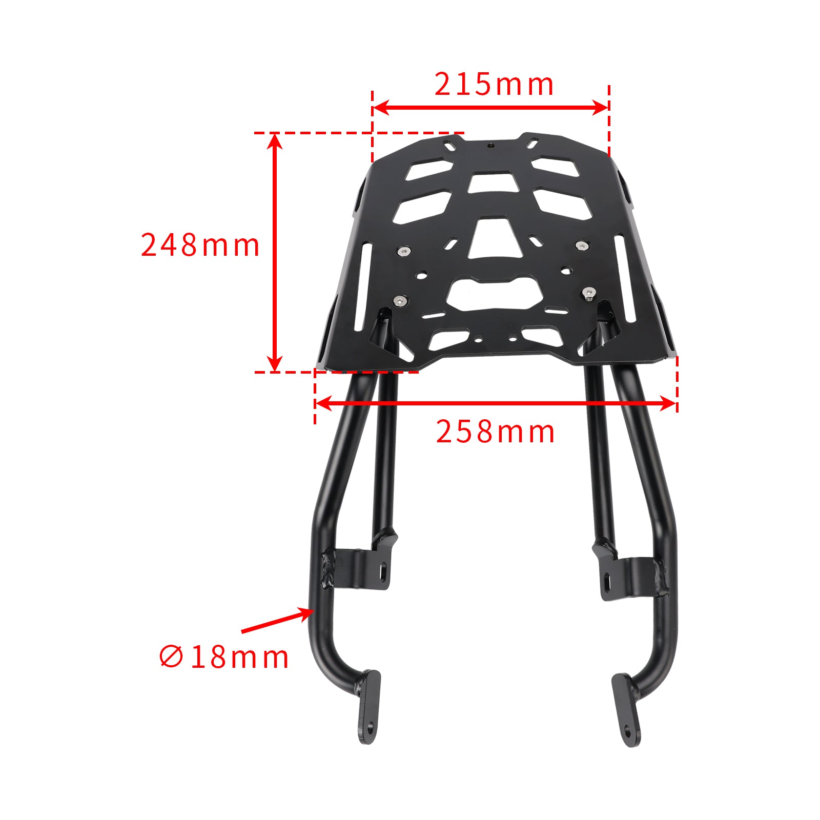 2019 - 2025 Ducati Hypermotard 950 Rear Rack Luggage Cargo Carrier Black