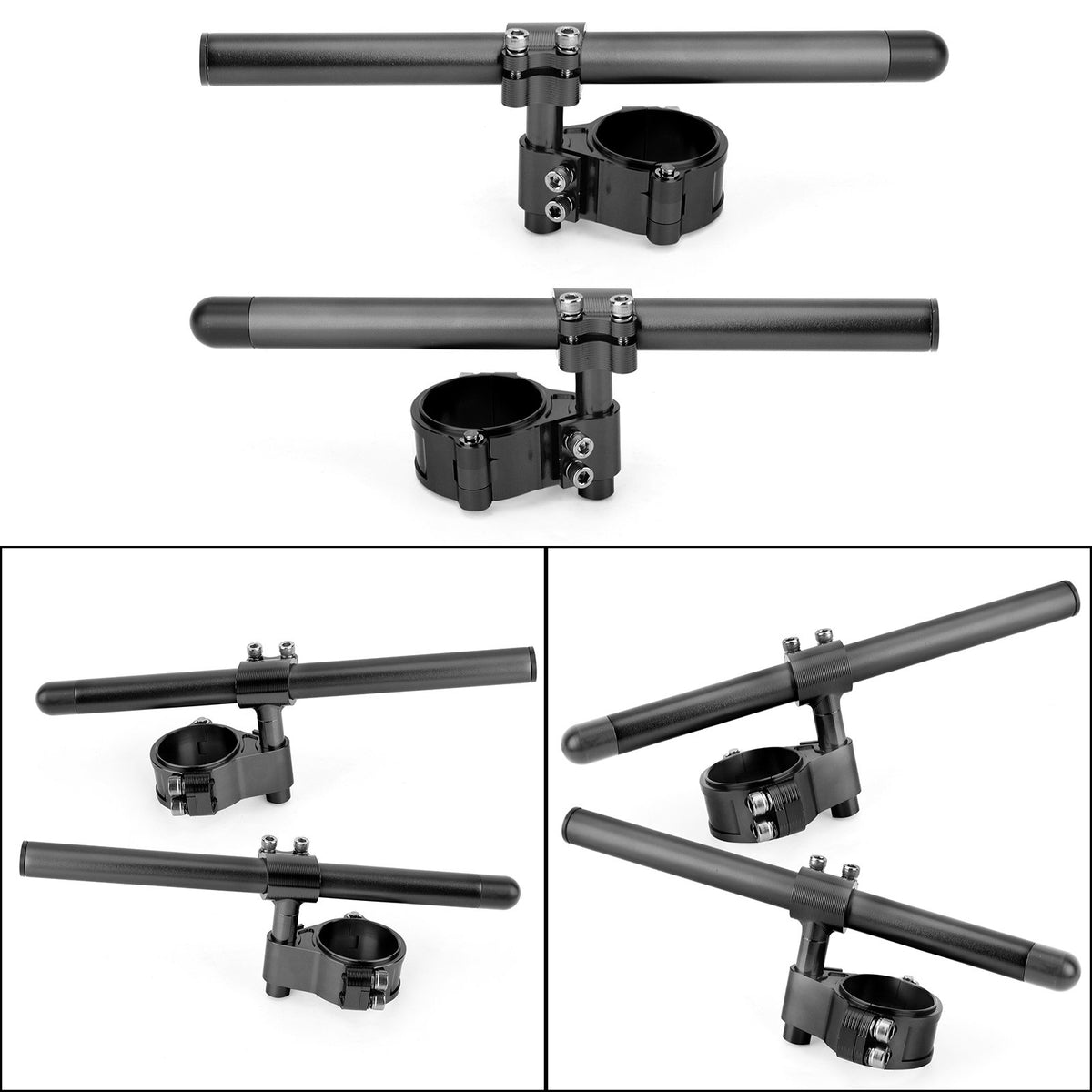 Kit manubrio tubo forcella universale regolabile girevole in billet CNC da 52 mm